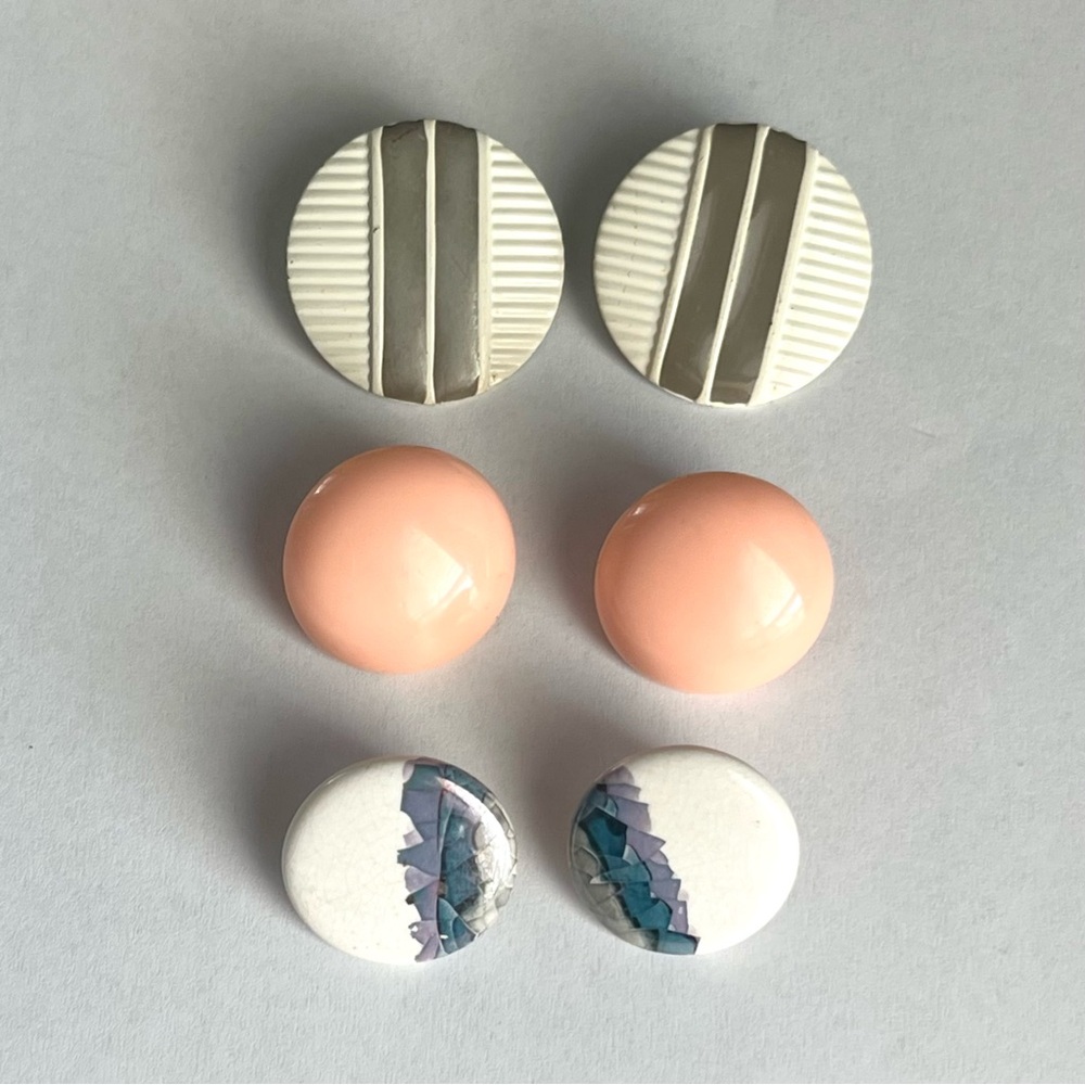 BOGO Three Pairs of Vintage 80s and 90s Round Post Earrings